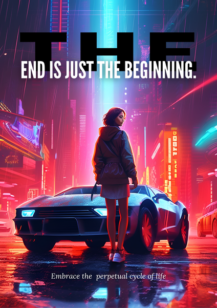 Poster Cyberpunk- The end is just the beginning - Coleção OuroborosLegacy