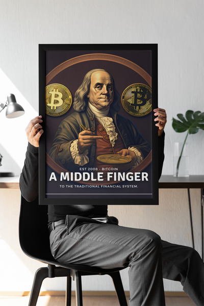 Poster Benjamin Franklin - BITCOIN - Coleção OuroborosLegacy