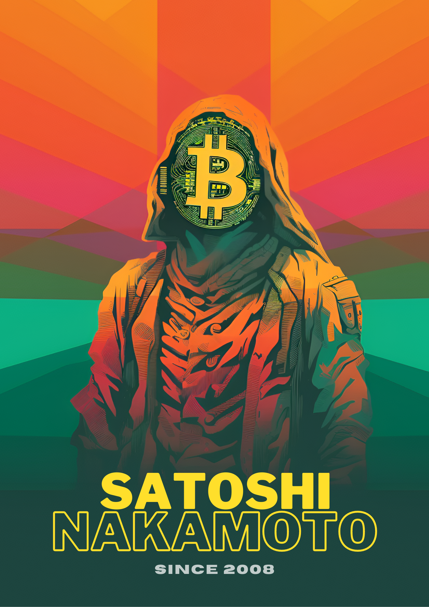 Poster Satoshi Nakamoto - BITCOIN - Coleção OuroborosLegacy